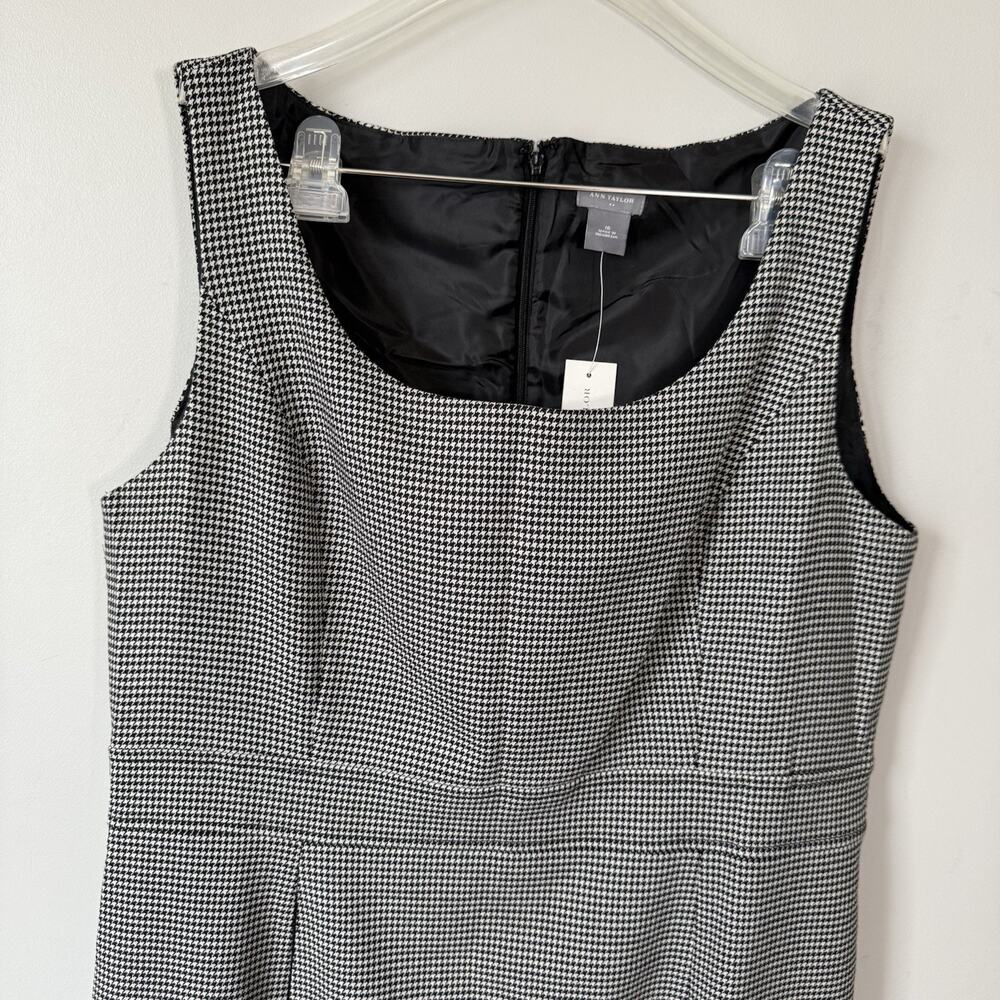 Ann Taylor Wool Blend Houndstooth Sheath Size 16 Sleeveless dress Career New - Picture 3 of 5